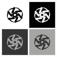 Abstract Black and White Radial Icon. A Clean and Minimalistic Solution for Logos, Websites, and Graphic Design Projects vector