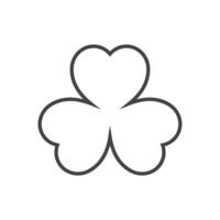 line icon three leaf shamrock icon isolated on white background vector