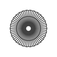 line icon fan Circular geometric pattern symbol chinese new year isolated on white background vector