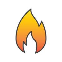 illustration of a single flame with a gradient effect to create eye-catching warning signs vector