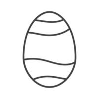 simple line drawing of an Easter egg with stripes vector