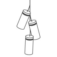 three hanging Firecrackers icon is a traditional part of Chinese New Year celebrations, symbolizing good luck and driving away evil spirits vector
