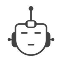 line icon friendly robot assistant app to help with tasks vector