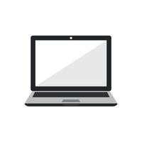 Laptop icon white screen computer frame work vector