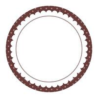 Simple Classic Decorative Dark Brown Border Circle Frame Sticker Base Layer Design vector