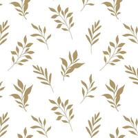Floral pattern with leaves. Greenery background. Eco friendly background. Foliage, branches, leaves, plants hand drawn silhouette design. Elegant background endless pattern minimalist style vector