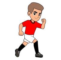 Cartoon football player is running on the field Vectors Illustration