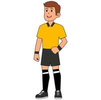 Cartoon The referee folded his hands while monitoring the progress of the match Vectors Illustration