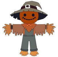 Cartoon Scary Scare Crow Vectors Illustration