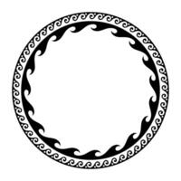 Round classic greek frame. Greek wave meander. Circle european border. Patterns of Greece, ancient Rome. In the form of wave. Vitruvian wave. For card, textile, engraving, embroidery, porcelain vector