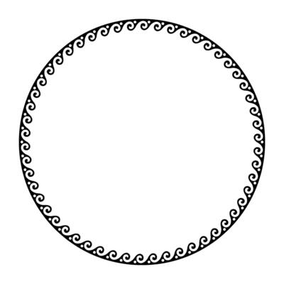 Round monochrome classic greek frame. Greek wave meander. Circle european border. Patterns of Greece and ancient Rome. For card, invitation, textile, engraving, wooden carving, embroidery, porcelain