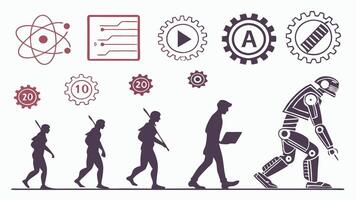AI and Machine Learning Icon Set with Robotics and Algorithms vector