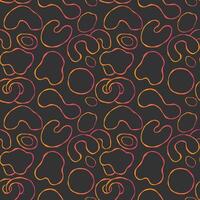 Seamless pattern with outline abstract shapes on a dark background vector