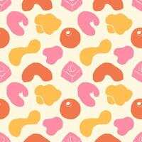 Abstract shapes seamless pattern on light background vector