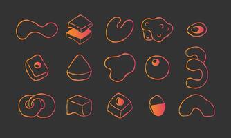 Set of linear abstract figures vector