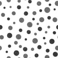 Seamless pattern with hand drawn black circles on white background vector