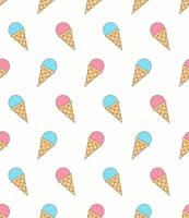 Seamless pattern with ice cream cones vector