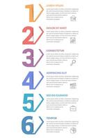 Six numbers with arrows and place for your text, six steps - infographic template vector