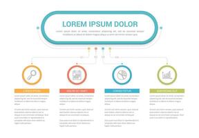 Infographic template with main title and 4 steps or options, workflow, process chart vector