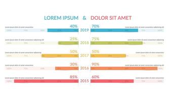 Comparison chart with five elements vector