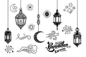 Design compositions for Ramadan, Eid al-Fitr and Eid al-Adha vector