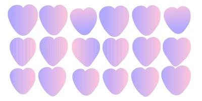 colored doodle gradient hearts set vector