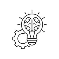 Idea generation linear icon. Process of creation brilliant concepts. Thin line customizable illustration. Efficient time using. Contour symbol. isolated outline drawing. Editable stroke vector