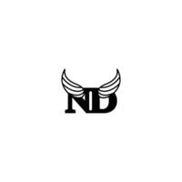 Minimal ND DN wing Alphabet Monogram for Timeless Appeal vector