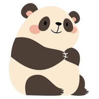 Flat illustration in a simple children's style. Cute panda on white background vector