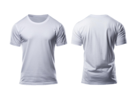 white t-shirt mockup front and back with transparent background png