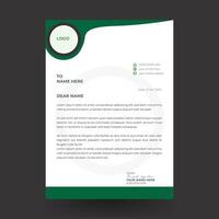 modern and creative Letterhead design template with green color. vector