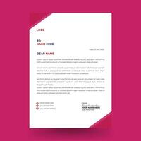 modern Letterhead design template with red color. vector