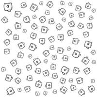 Abstract Pattern of Mugs with Hearts. Cute and Romantic Design vector