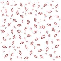 Red Lips and Doodle Hand Drawn Art Pattern vector