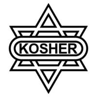 Black and White Star of David Kosher Certification Symbol vector