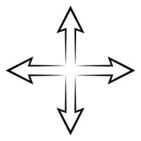 Four way arrow icon, move cursor cross arrow vector