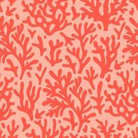 Seamless pattern with red corals on a beige background. graphics. vector