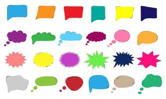 set of colorful speech bubbles for communication vector
