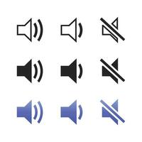 Silent, volume up, medium volume Icon Set Background vector