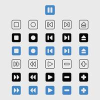 Set of music pause, play, stop icon Background vector