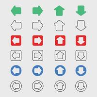 Left, Right, Up and Down icon set Background vector