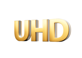 Golden UHD Text With A Sleek Metallic Gleam For Digital Media And Upscale Branding 3D Illustration png