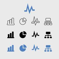 Growth graph and stock market icon set Background vector