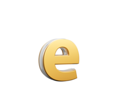 Shiny Golden Small Letter e Gleams With Its Sleek Modern Design With Sharp Edges 3D Illustration png