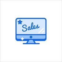 A computer monitor with the word sales on it vector