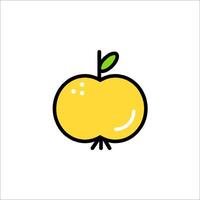 A yellow apple icon on a white background vector