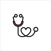 A stethoscope with a heart shape vector