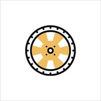 A yellow and black wheel icon on a white background vector