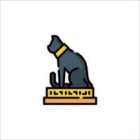 An egyptian cat statue on a pedestal vector