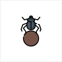 A beetle on a ball icon vector